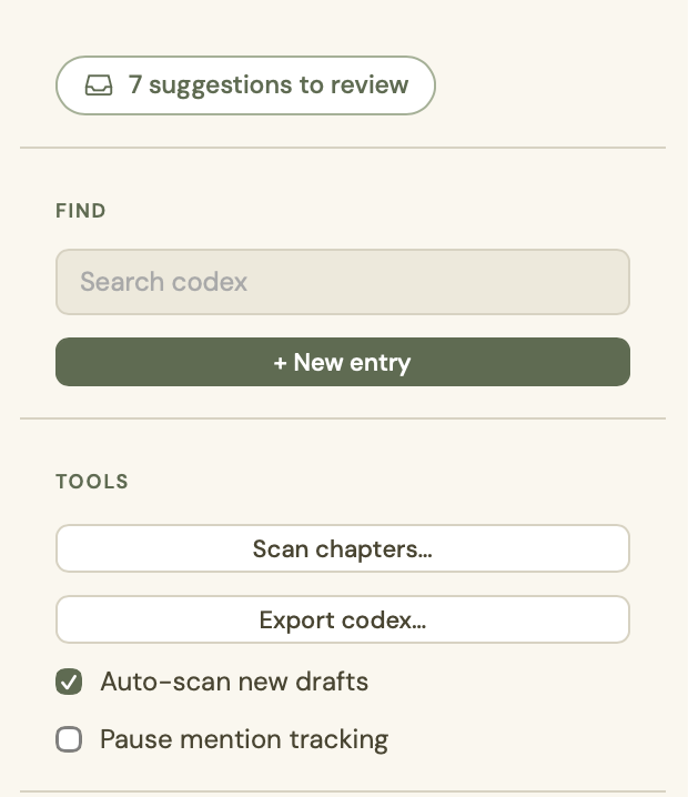 The Codex toolbar with the two project-wide toggles