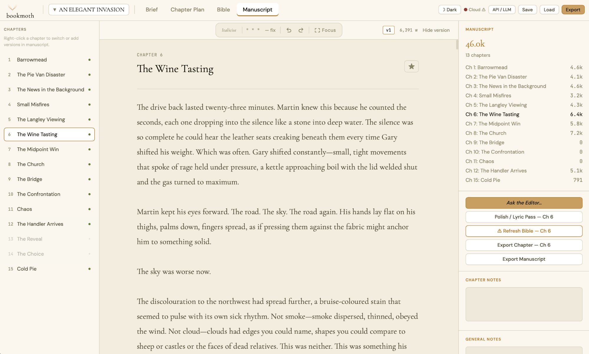 bookmoth manuscript editor